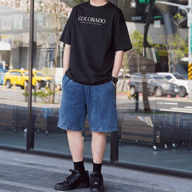 城市系水洗棉感休閒短褲