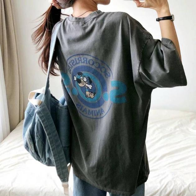 SOS狗咬骨頭水洗短袖T恤