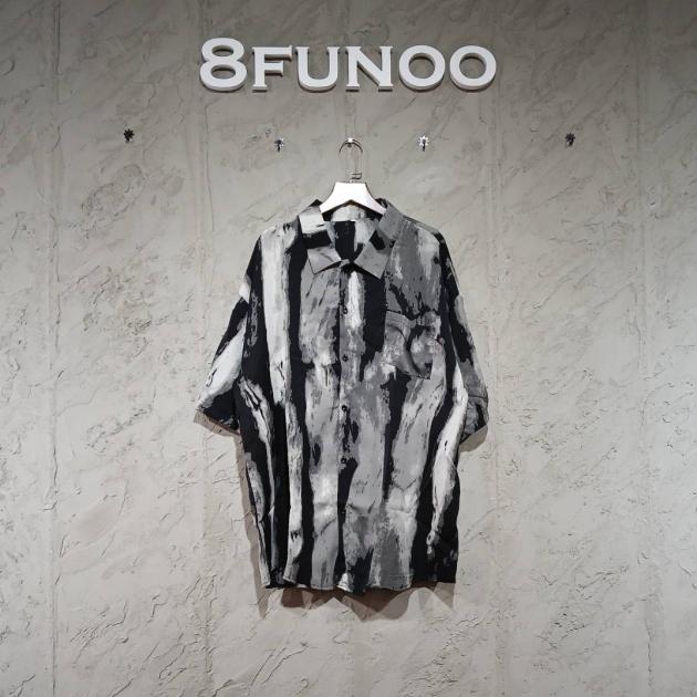 水墨畫札染短袖襯衫