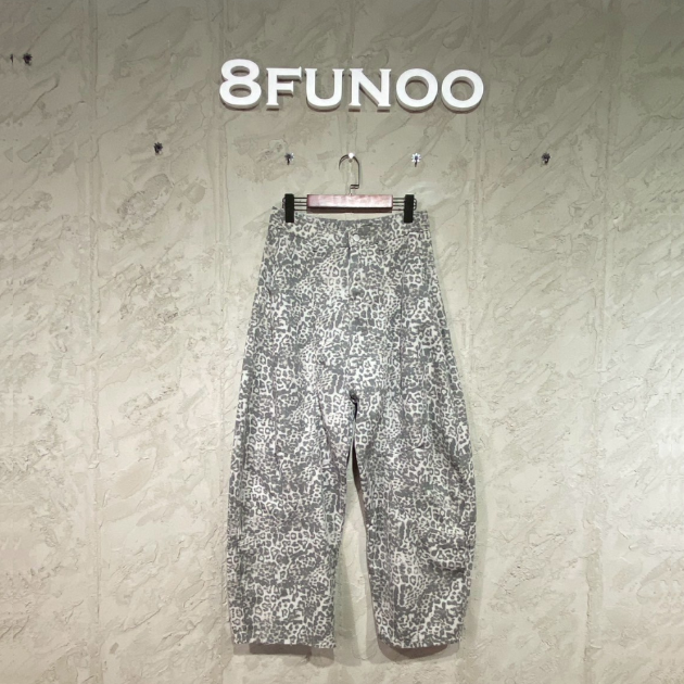 豹紋氣球工裝長褲