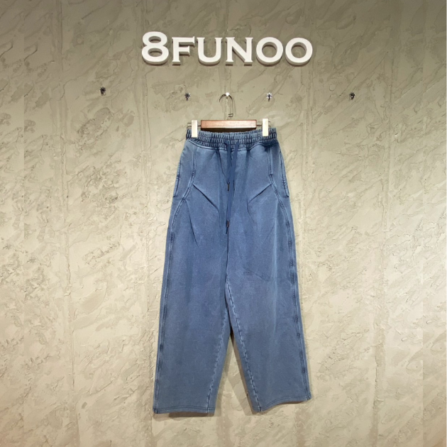 寬鬆抽繩牛仔直筒長褲