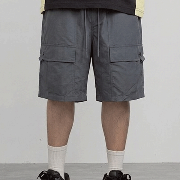 霧面尼龍雙口袋工裝短褲