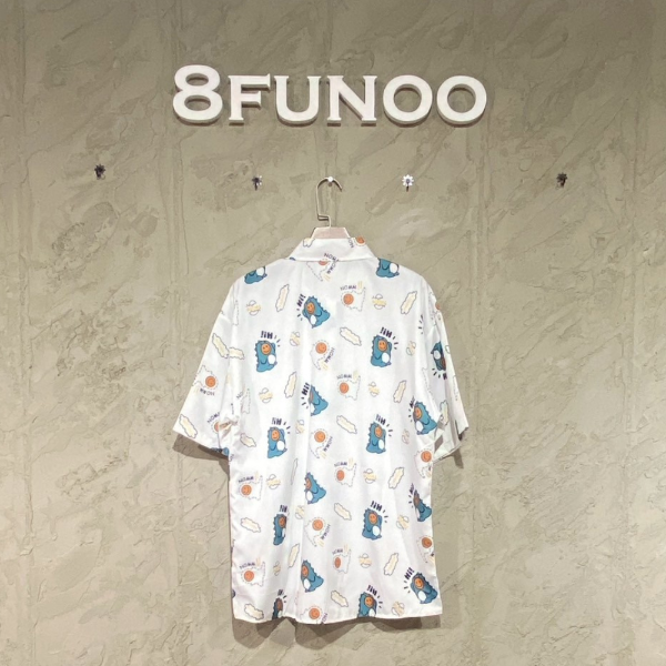 可愛恐龍塗鴉短袖襯衫