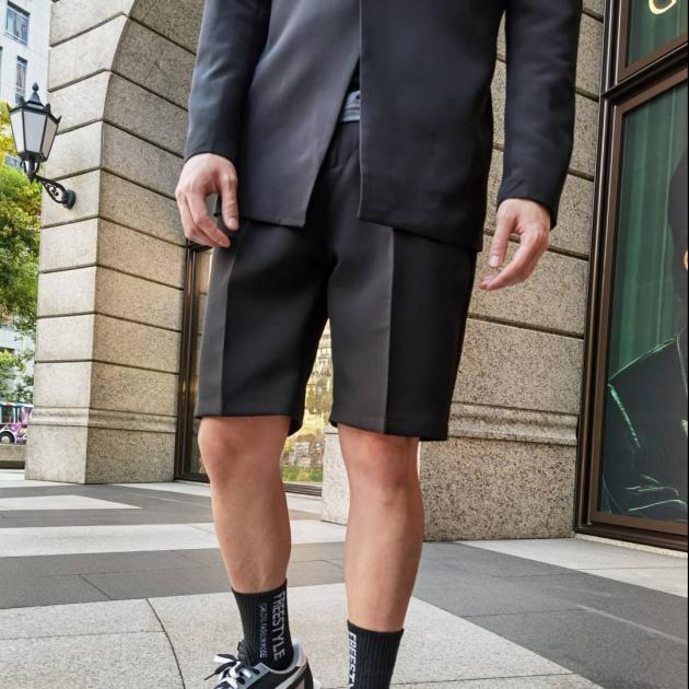 韓國無摺西裝短褲