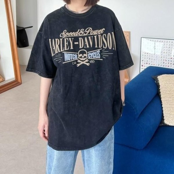 HARLEY-DAVIDSON水洗短袖T恤