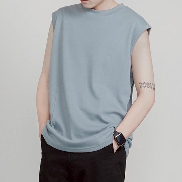 韓系拼接寬肩棉背心