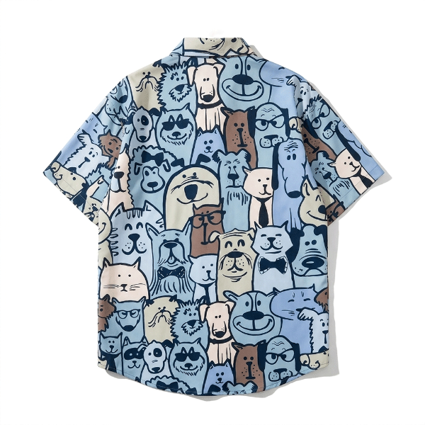 滿版手繪狗狗印花襯衫