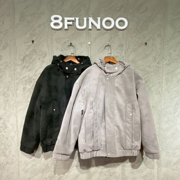 麂皮絨拼接毛雙面外套