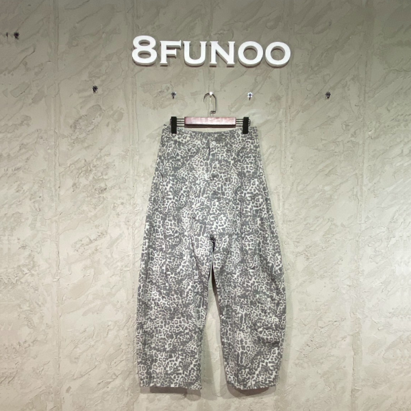 豹紋氣球工裝長褲