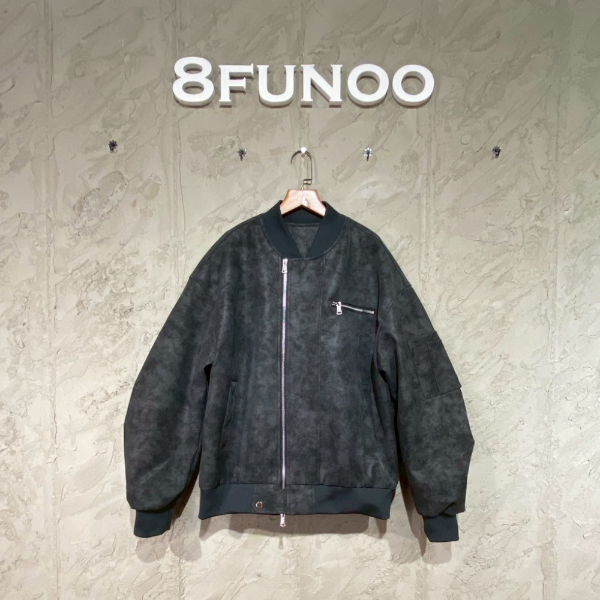 斜拉鍊麂皮絨飛行員夾克