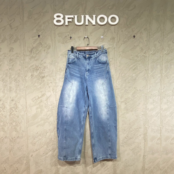 日系工裝廓形直筒闊腿彎刀褲