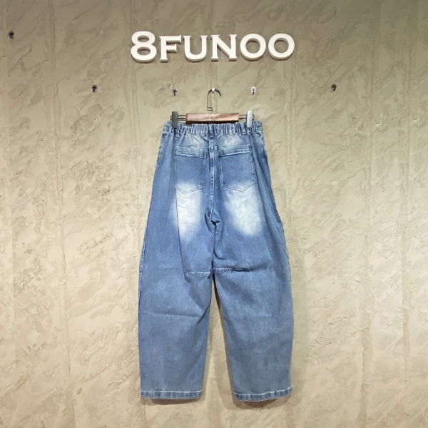 日系工裝廓形直筒闊腿彎刀褲