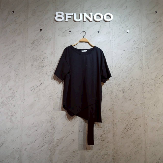 下擺不規則短袖素面T恤