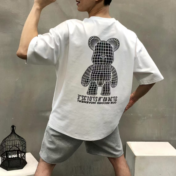 炫彩反光積木熊短袖T恤