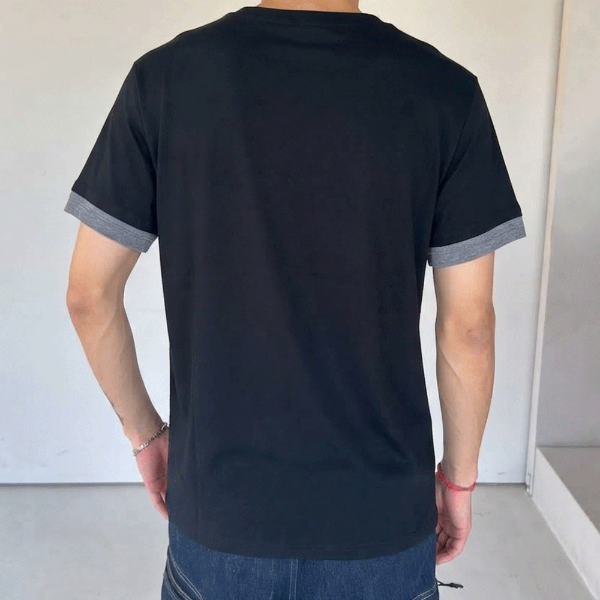 慵懶風垂領假兩件短袖T