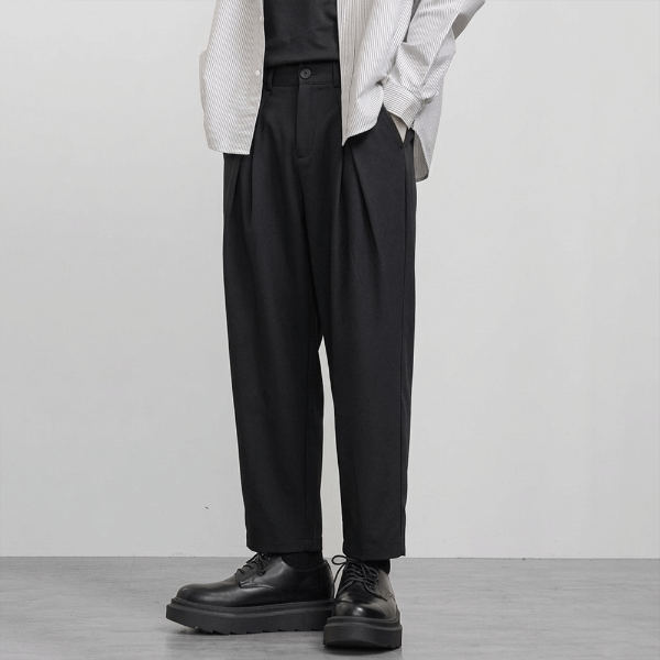 挺闊垂墜感打褶西裝長褲