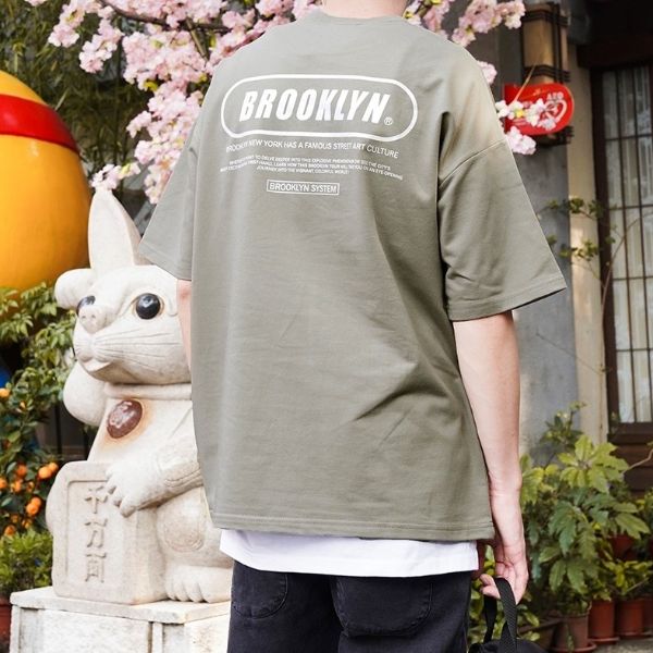 BROOKLYN落肩短袖T恤