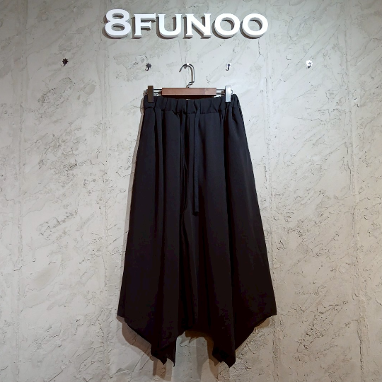 素色抽繩闊腿長褲