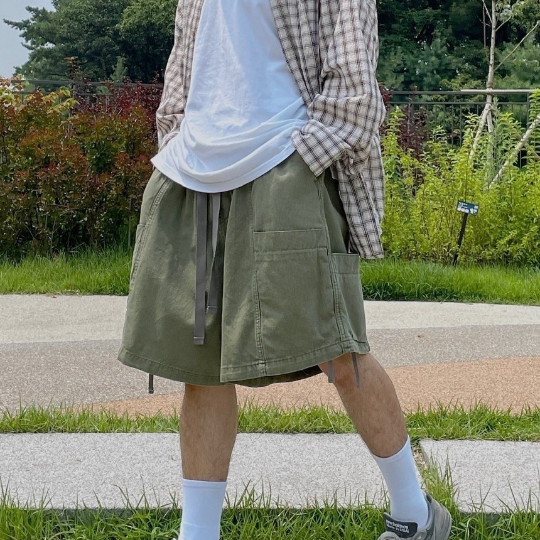 鬆緊繭型束口短褲