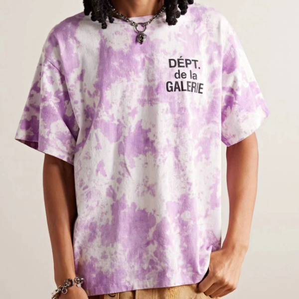 法文字母札染短袖T恤