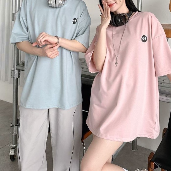 媒球問號印花短袖T恤