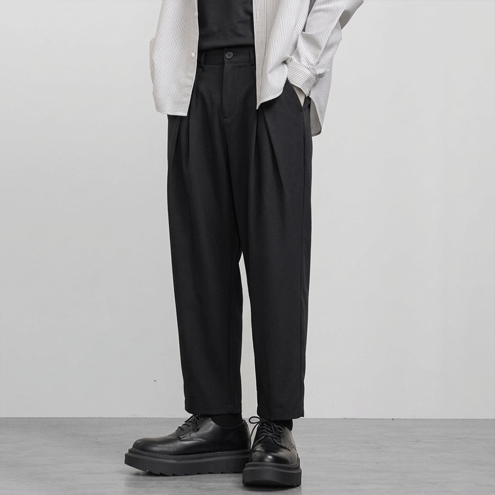 挺闊垂墜感打褶西裝長褲