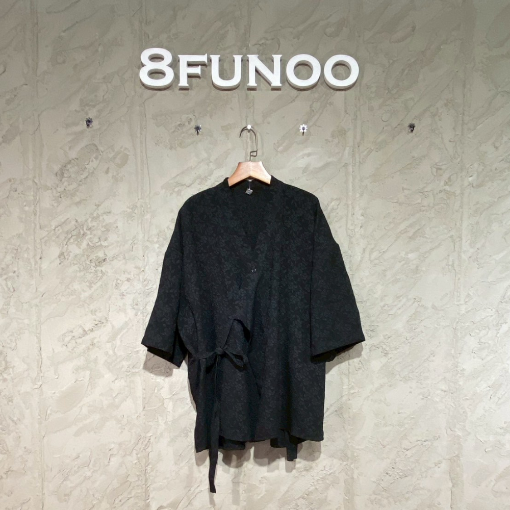 和風繫帶開襟休閒罩衫