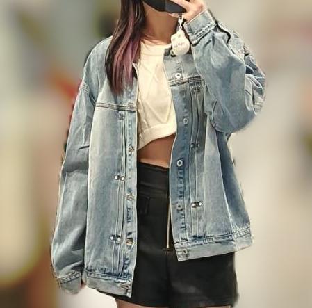 落肩漸變牛仔外套